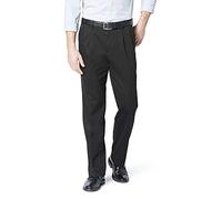DOCKERS Pantalones Caqui de Ajuste clásico, Plisados (estándar y Grande y Alto) Informales, Negro, 40W x 29L para Hombre