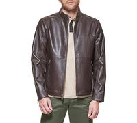 DOCKERS The Dylan - Chaqueta de piel sintética para hombre, Marrón oscuro, Medium