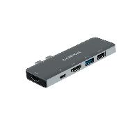 docking station canyon 7 en 1 para macbook pro 1xusb3 1xusb2 1xusb 1xusb typec 2xhdmi 4k thunderbolt 3 tf sdcard