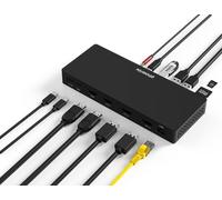 Docking Station Hub Tipo C 14 en 1 Phoenix, PD 100W, RJ45, 2 HDMI, 2 Display Port, USB 3.1 Compatible con Thunderbolt 3