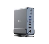 Leotec Docking Station 15-1 LEDS06 - USB Tipo-C, 5xUSB, 2xHDMI 4K, RJ45, lector de tarjetas - Gris