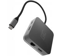 Green Cell USB-C 3xUSB3.0 HDMI Ethernet 6 Puertos Gris