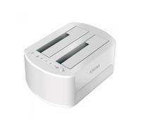 ESTACION DOCKING AISENS DOBLE ASDS-D02W SATA 2.5 3.5 A USB 3.0 3.1 GEN1 CLONE