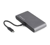 StarTech.com Mini Dock Thunderbolt 3 - Docking Station Portátil para 2 Monitores con DP 4K 60Hz, 1x Hub USB-A (USB 3.0/5 Gbps), GbE - Cable de 28cm - Adaptador Multipuertos TB3 - Mac/Windows