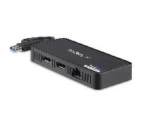 StarTech Mini Dock USBA2DPGB – USB-A 3.0, DisplayPort doble 4K 60 Hz, LAN GbE, negro
