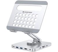 Docking Station USB-C 8-EN-1 con Soporte Plegable para Tablet (Plata) - CONCEPTRONIC