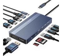 Docking Station USB C Triple Pantalla 14 en 1, ACASIS Hub USB C con 2 HDMI+DP(4K60Hz), Ethernet, 5 *USBC/A 10Gbps,100W PD, SD/TF 3.0, Audio, para MacBook/DELL/HP/Lenovo ThinkPad/Surface