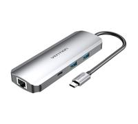Docking USB Tipo-C Vention TOMHB/ 1xHDMI/ 2xUSB/ 1xUSB Tipo-C/ 1xUSB Tipo-C PD/ 1xRJ45/ 1xLector Tarjetas SD y MicroSD/ Jack 3.5