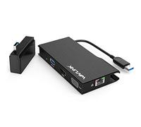 Docking Station, WAVLINK Estación de Acoplamiento de Video Dual USB 3.0 con HDMI hasta 2560x1440 y VGA 1920x1200, Gigabit Ethernet, Puerto USB3.0, Lector de Tarjetas SD/TF, para Windows, Mac