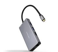 Docking Tipo-C Nanocable 10.16.1009/ 3xUSB/ 2xHDMI 4K/ 1xRJ45/ 1xLector tarjetas/ 1xUSB Tipo-C PD/ Gris