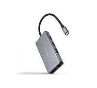 Docking Tipo-C Nanocable 10.16.1009/ 3xUSB/ 2xHDMI 4K/ 1xRJ45/ 1xLector tarjetas/ 1xUSB Tipo-C PD/ Gris