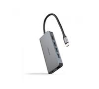 Docking Tipo-C Nanocable 10.16.4609/ 3xUSB/ 1xHDMI 4K/ 1xRJ45/ 1xLector tarjetas/ 1xUSB Tipo-C PD/ Gris