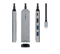 Docking USB 3.0 Tipo-C Aisens ASUC-5P003-GR/ 1 HDMI/ 2 USB/ 1 RJ45/ USB PD/ Gris
