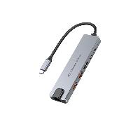 HUB Switch Puertos USB Tipo C 6 en 1, HDMI, RJ45, Ethernet CONCEPTRONIC DONN29G | Gigabit Ethernet 1000Mbps (IEEE 802.3ab 1000BASE-T) con Wake-on-LAN, USB-A 10Gbps, USB-C 10Gbps
