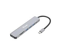 Equip Docking USB-C 133494 7 en 1 - HDMI 4K, 3x USB-A 5Gbps, lector de tarjetas, PD 100W Plata