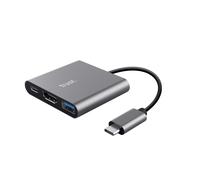 DOCKING USB-C TRUST DALYX 3 EN 1 1xHDMI 4K 1xUSB-A 3.2 1xUSB-C PD 100W GRIS