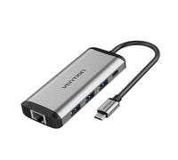 Docking USB Tipo-C Vention THAHB/ 1xHDMI/ 3xUSB/ 1xUSB Tipo-C PD/ 1xRJ45/ 1xLector tarjetas/ 1xAudio/ Gris