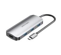 Docking USB Tipo-C Vention TODHB/ 1xHDMI/ 3xUSB/ 1xUSB Tipo-C PD/ Gris