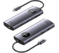 Vention Cable Docking USB Tipo-C TQVHB – 2xHDMI 3xUSB RJ45 lector de tarjetas USB Tipo-C PD Gris