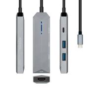 Docking USB Tipo-C Aisens ASUC-4P002-GR/ 1xHDMI 4K/ 2xUSB/ 1xUSB Tipo-C PD/ Gris