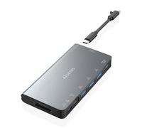Docking USB Tipo-C Aisens ASUC-8P015-GR/ 1xHDMI/ 3xUSB/ 1xRJ45/ 1xLector Tarjetas / 1xUSB Tipo-C/ Gris
