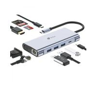 Docking usb tipo-c leotec leds01/ 3xusb/ 2xusb tipo-c/ 1xusb tipo-c pd/ 1xhdmi 4k/ 1xvga/ 1xrj45/ 1xaudio/ 1xlector tarjetas sd