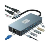 Docking USB Tipo-C Leotec LEDS02/ 3xUSB/ 1xUSB Tipo-C/ 1xUSB Tipo-C PD/ 2xHDMI 4K/ 1xRJ45/ 1xLector Tarjetas SD y MicroSD/ Gris