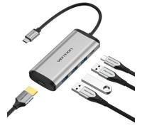 Docking USB Tipo-C Vention CNBHB/ 1xHDMI 4K/ 3xUSB/ 1xUSB Tipo-C PD/ Gris