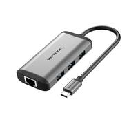 Vention - Docking USB Tipo-C CNCHB/ 1xHDMI/ 3xUSB/ 1xUSB Tipo-C PD/ 1xRJ45/ Gris
