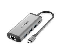 Docking USB Tipo-C Vention CNDHB/ 1xHDMI/ 3xUSB/ 1xUSB Tipo-C PD/ 1xRJ45/ 1xLector tarjetas/ Gris