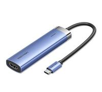 Docking USB Tipo-C Vention TGESB/ 3xUSB/ 1xHDMI 4K/ 1xUSB Tipo-C PD/ Azul