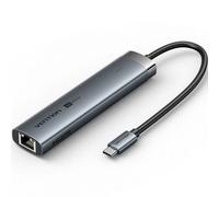 Docking USB Tipo-C Vention TGNHB/ 1xUSB 3.2 Tipo-C/ 2xUSB/ 1xHDMI 4K/ 1xRJ45/ 1xUSB Tipo-C PD/ Gris