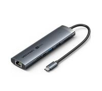 Docking usb tipo-c vention tguhb/ rj45/ 2xusb/ 1xusb tipo-c/ 1xhdmi/ 1xusb tipo-c pd/ 1xlector de tarjetas/ gris