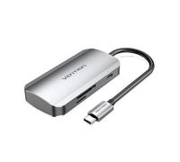 Docking USB Tipo-C Vention TNHHB/ 3xUSB/ 1xUSB Tipo-C PD/ 1xLector Tarjetas SD y MicroSD/ Gris