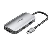 Docking USB Tipo-C Vention TOAHB/ 1xHDMI/ 1xVGA/ 1xUSB/ 1xUSB Tipo-C PD/ Gris