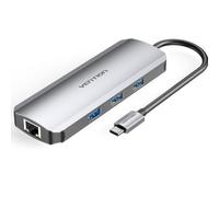 Docking USB Tipo-C Vention TOKHB/ 1xHDMI/ 3xUSB/ 1xUSB Tipo-C PD/ 1xRJ45/ 1xLector Tarjetas SD y MicroSD/ Gris