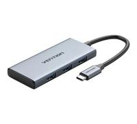 Docking USB Tipo-C Vention TOOHB/ 1xHDMI 4K/ 3xUSB/ 1xLector Tarjetas/ Gris