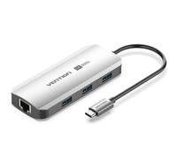 Docking USB Tipo-C Vention TQHHB/ 1xHDMI 4K/ 3xUSB/ 1xUSB Tipo-C PD/ 1xRJ45/ Gris