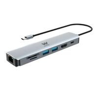 Docking USB Tipo-C Woxter PE26-181/ 1xHDMI 4K/ 2xUSB/ 1xLector de Tarjetas/ 1xRJ45/ 1xMicroUSB/ Gris