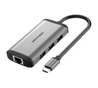 Docking Vention CNCHB USB-C HDMI 4K 3xUSB 1xUSB-C PD RJ45 Gris