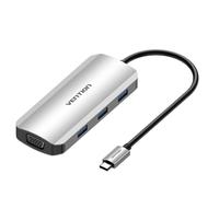 Docking USB Tipo-C Vention TOIHB/ 1xHDMI/ 1xVGA/ 3xUSB/ 1xUSB Tipo-C PD/ Gris