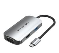 Docking USB Tipo-C Vention TQAHB/ 1xHDMI/ 1xUSB/ 1xVGA/ 1xUSB Tipo-C PD/ Gris