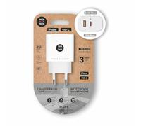 Cargador gan de pared tech one tech gan tec2270/ 1xusb tipo-c/ 1x usb/ 65w