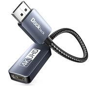 dockteck Adaptador DisplayPort a HDMI Activo 4K 60Hz Macho DP 1.4 a HDMI Hembra Convertidor para Monitor, HDTV, proyector, computadora de Escritorio, computadora portáti