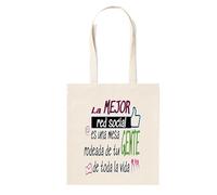 Docliick. Bolso Tote bag con Frase Motivadora y Mensaje. Regalo Motivador para Mujer. Bolso tela compracon mensaje motivador.Algodón 100% - La mejor red social