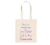 Docliick. Bolso Tote bag con Frase Motivadora y Mensaje. Regalo Motivador para Mujer. Bolso tela compracon mensaje motivador.Algodón 100% -Nunca se es demasiado