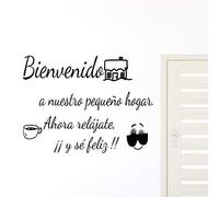 Docliick® Frase Vinilo "BIENVENIDO A NUESTRO PEQUEÑO.." Decorativos para pared. Vinilos para habitaciones. Docliick DC-18044