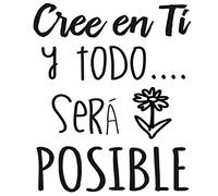 Docliick® Frase Vinilo "Cree en ti y todo será posible" Vinilos decorativos,vinilo frases motivadoras para pared. Vinilo para decorar habitaciones.Vinilos decorativos frases .DC-16089 (90x60cm)