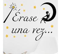 Docliick® Frase Vinilo habitación"ÉRASE UNA VEZ" frases motivadoras pared Docliick DC-18022 (Vinilo de corte, 120x85cm)