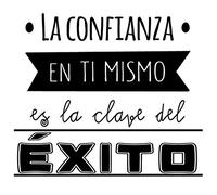 Docliick® Frase Vinilo "La confianza en ti mismo" Vinilos decorativos vinilo frases motivadoras para pared. Vinilo para decorar habitaciones.DC-16127 (Vinilo de corte, 120x120cm)